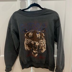 Anine Bing Tiger Sweatshirt, size S, black
